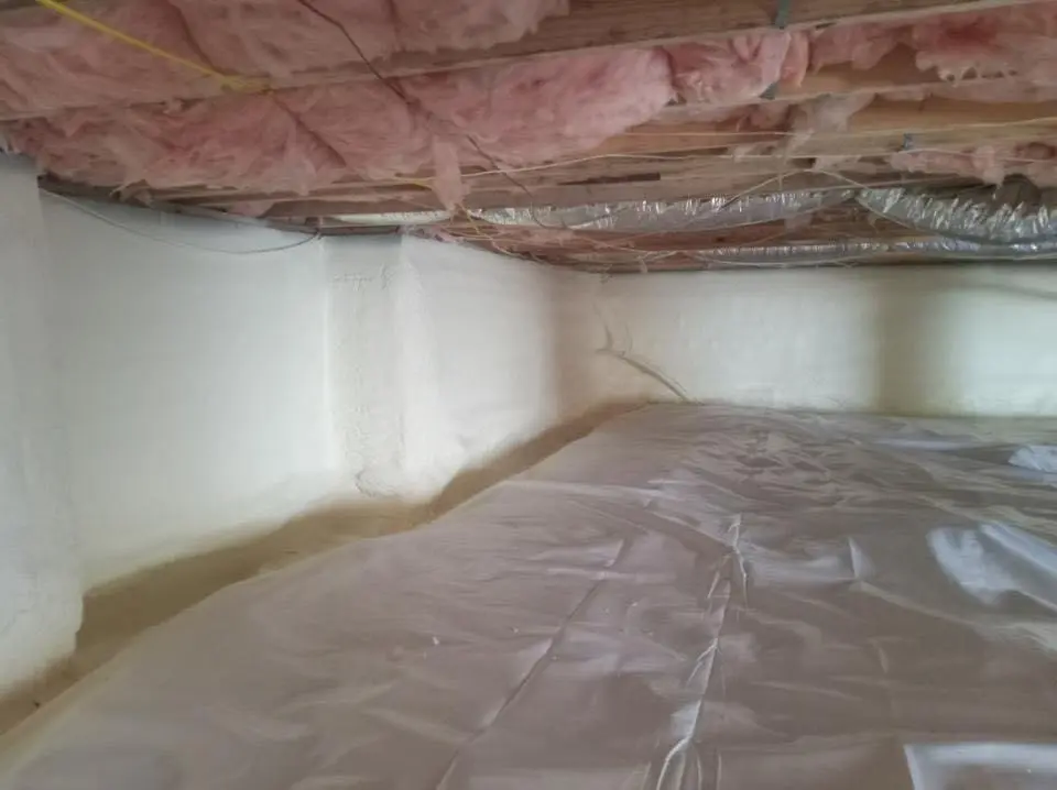 Crawl space encapsulation with closed-cell spray foam for Spray Foam Roofing in Jamestown
